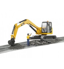 Mini pelleteuse CATERPILLAR avec personnage
