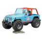 Jeep Cross Country racer bleue avec conducteur
