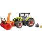 Tracteur Claas Axion 950 avec chaines à neige et fraise à neige