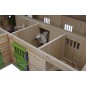 Écurie d'angle avec 3 boxes et stockage