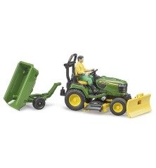 Set figurine jardinier avec Tracteur de pelouse John Deere