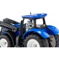 Tracteur New Holland avec fourche de palettes et palette inclue