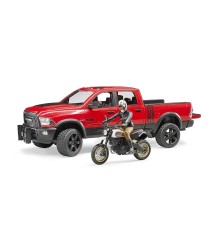 Jeep RAM 2500 Power Wagon avec moto Ducati et figurine