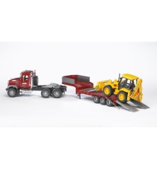 Mack Granite avec plateau et JCB 4CX