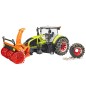 Tracteur Claas Axion 950 avec chaines à neige et fraise à neige