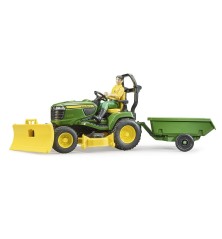 Set figurine jardinier avec Tracteur de pelouse John Deere
