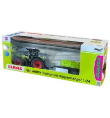 Tracteur Claas Arion 660 avec remorque basculante