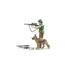 Forestier avec chien et accessoires