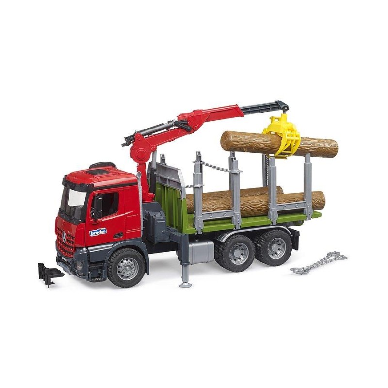MB Arocs camion forestier avec grue et troncs d'arbre