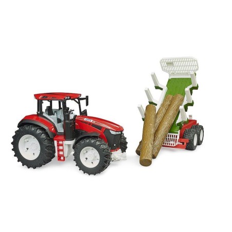Tracteur Roadmax avec remorque forestière et 3 troncs