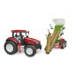 Tracteur Roadmax avec remorque forestière et 3 troncs