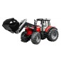 Tracteur Massey Ferguson 7480 avec remorque et troncs