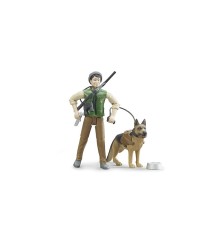 Forestier avec chien et accessoires