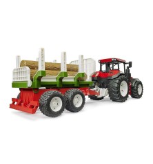 Tracteur Roadmax avec remorque forestière et 3 troncs