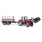 Tracteur Massey Ferguson 7480 avec remorque et troncs