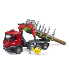MB Arocs camion forestier avec grue et troncs d'arbre