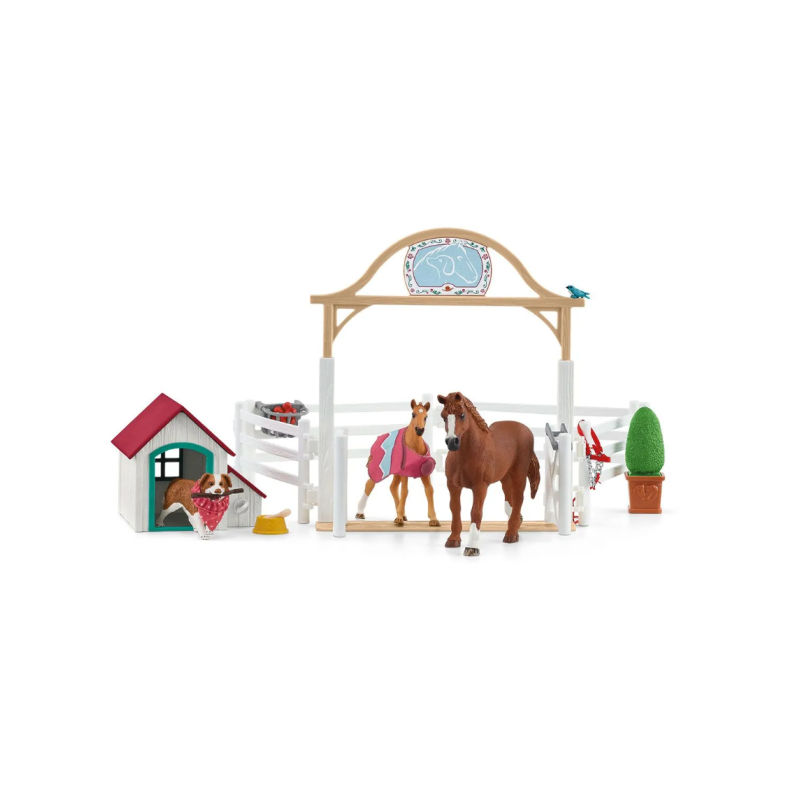 Chevaux invités d’Hannah avec chienne Ruby