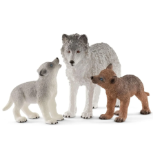 Maman loup avec louveteaux