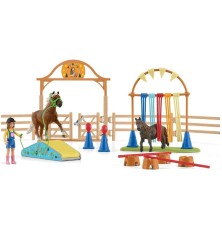 Entrainement d'agility pour poney