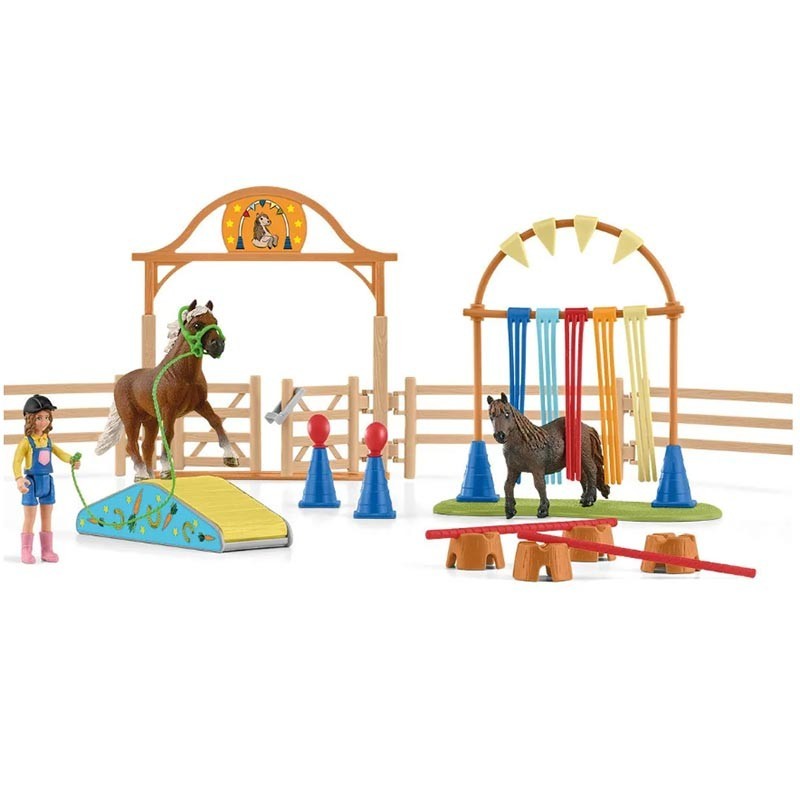 Entrainement d'agility pour poney