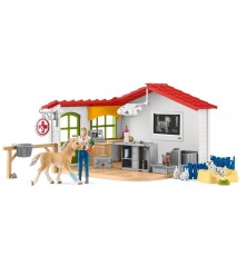 Clinique vétérinaire avec animaux domestiques
