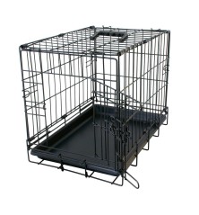 Cage Fer Pliable 1 Porte Tirroir Plastic Noir XS