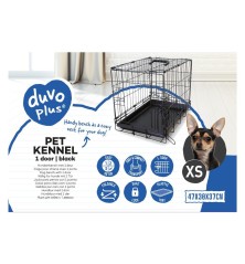 Cage Fer Pliable 1 Porte Tirroir Plastic Noir XS
