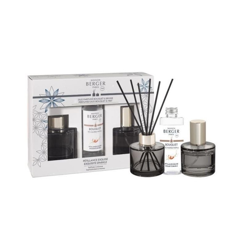 Coffret Maison Berger Rosalie Mini bouquet + Parfum 90 ml + Spray 50 ml