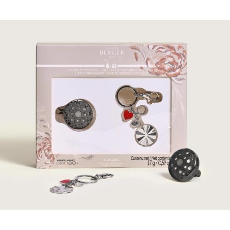 Coffret Les Petits Trésors Ophelia diffuseur voiture & porte-clefs Argent
