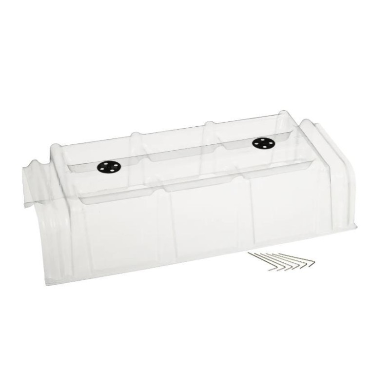 Tunnel de culture modulaire PVC Nature 86x40x22cm avec 6 piquets et 2 aérateurs