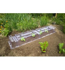 Tunnel de culture modulaire PVC Nature 86x40x22cm avec 6 piquets et 2 aérateurs