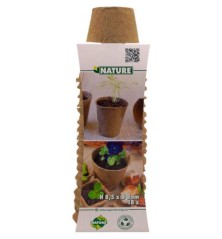Pots biodégradables en fibres bois recyclées, ronds  H8,5 x Ø8cm (18 pièces)