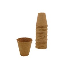 Pots biodégradables en fibres bois recyclées, ronds  H8,5 x Ø8cm (18 pièces)