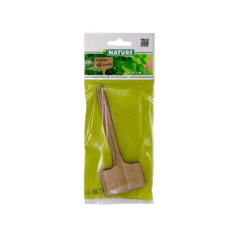 Etiquettes en T à planter en bambou naturel  H14,6 x 5,4cm (5 pièces)