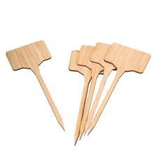 Etiquettes en T à planter en bambou naturel  H14,6 x 5,4cm (5 pièces)