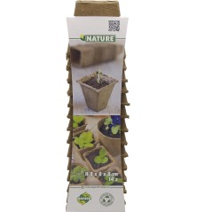 Pots biodégradables en fibres bois recyclées, carrés H8x8x8cm