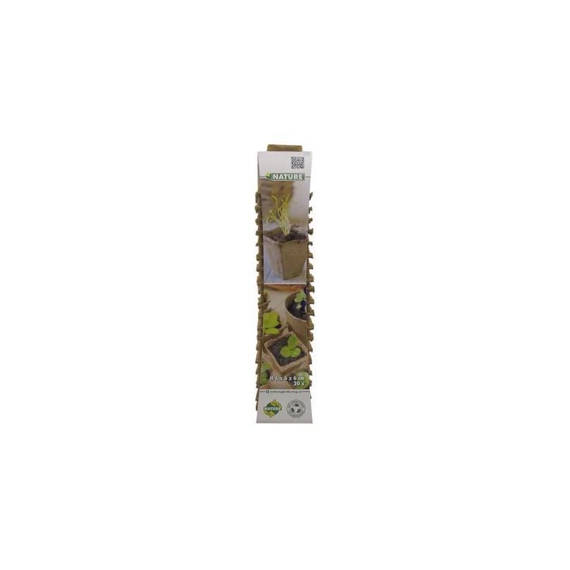 Pots biodégradables en fibres bois recyclées, carrés H6x6x6cm