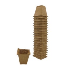 Pots biodégradables en fibres bois recyclées, carrés H6x6x6cm