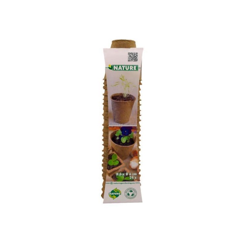 Pots biodégradables ronds H6 x Ø6cm (24 pièces)