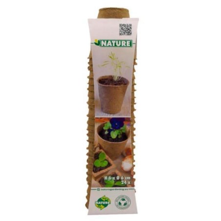 Pots biodégradables ronds H6 x Ø6cm (24 pièces)
