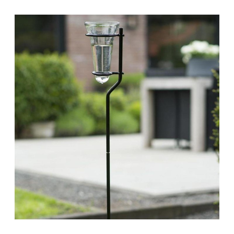 Pluviomètre verre sur pied H130 cm
