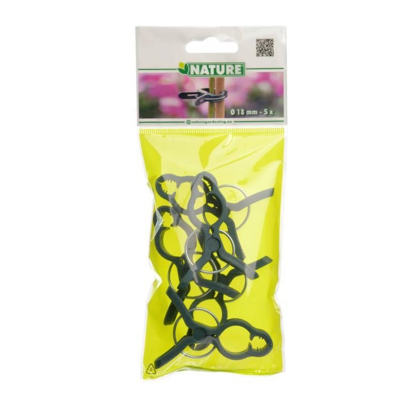 Pinces ajustables de tuteurage, verte - Ø18 mm (5 pièces)