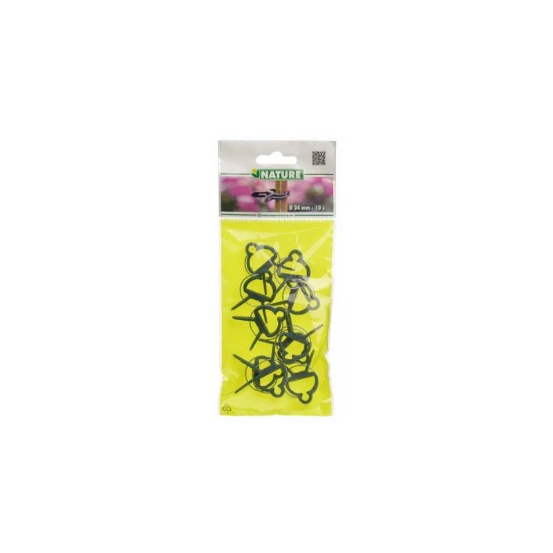 Pinces ajustables de tuteurage, verte - Ø24 mm (10 pièces)
