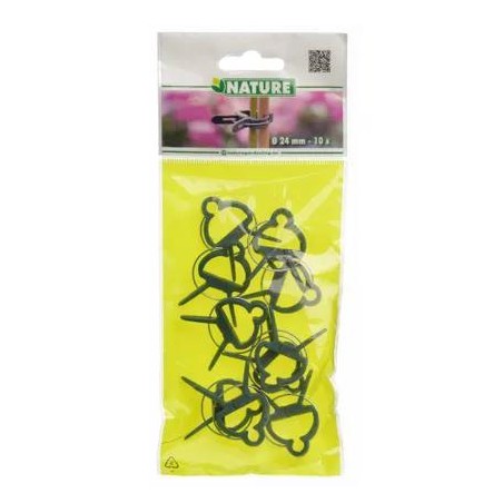 Pinces ajustables de tuteurage, verte - Ø24 mm (10 pièces)