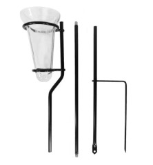 Pluviomètre verre sur pied H130 cm