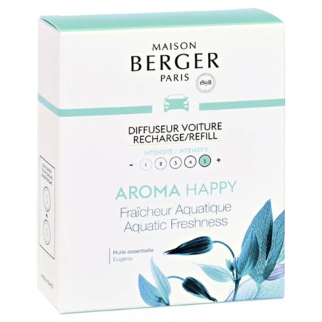 Recharge Diffuseur Voiture Arome Happy Fraîcheur Aquatique
