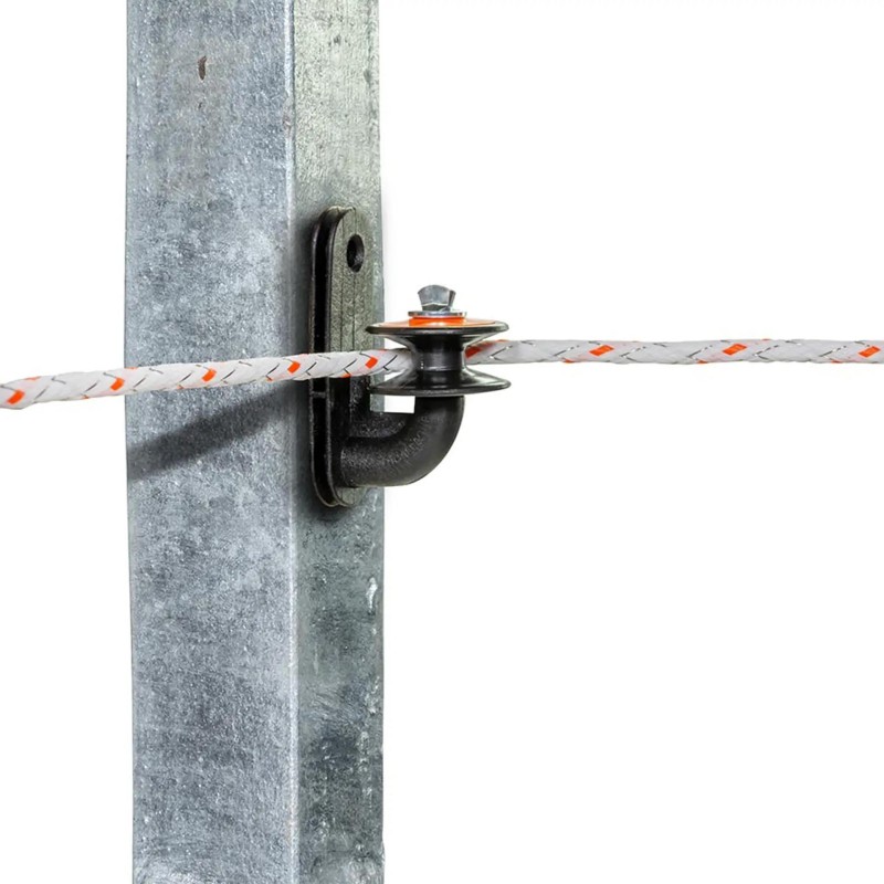 Isolateur d’angle à poulie pour piquets fer