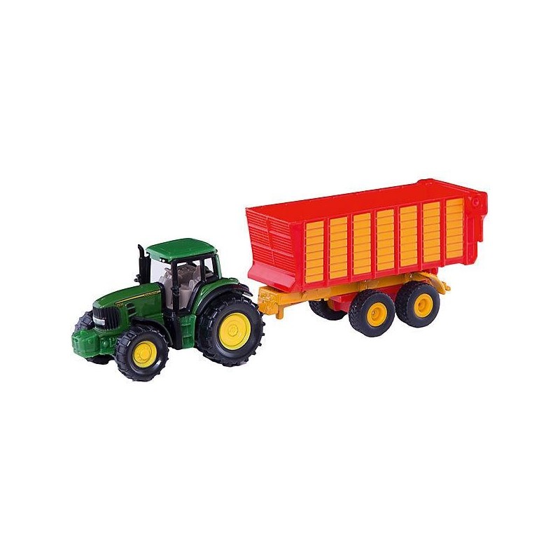 Tracteur John Deere avec remorque d'ensilage