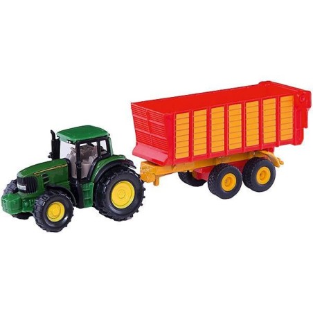 Tracteur John Deere avec remorque d'ensilage