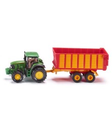 Tracteur John Deere avec remorque d'ensilage